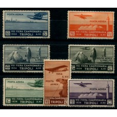 COLONIAS ITALIANAS TRIPOLITANIA 1934 Yv AEREO 43/9 SERIE COMPLETA DE ESTAMPILLAS NUEVAS CON GOMA SALVO EL VALOR FINAL QUE ESTA CON DIFERENTE COLOR EN LA GOMA LOS DEMAS DE LUJO MUY RARA 600 EUROS